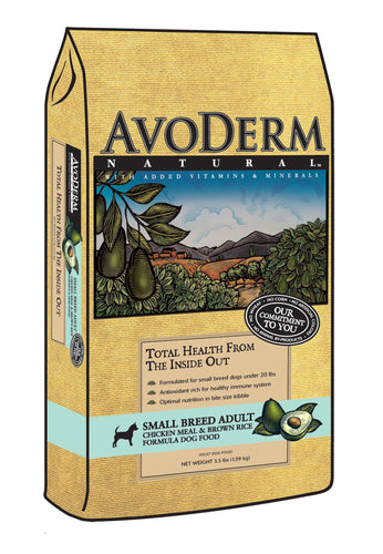 AvoDerm Natural Small Breed Adult Chicken Meal and Brown Rice Formula Dry Dog Food