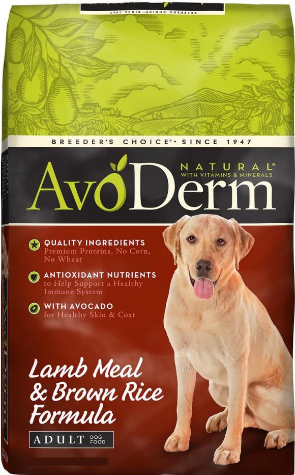 Avoderm Natural Lamb Meal and Brown Rice Formula Adult Dry Dog Food