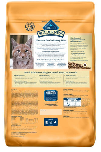 Blue Buffalo Wilderness Grain Free Weight Control Chicken Recipe  Dry Cat Food