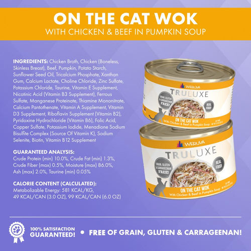 Weruva TRULUXE On The Cat Wok with Chicken and Beef in Pumpkin Soup Canned Cat Food