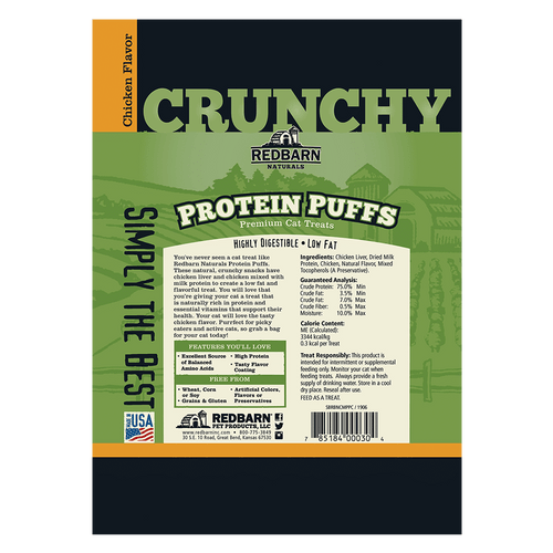 Redbarn Naturals Protein Puffs Chicken Flavor Cat Treats