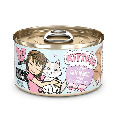 Weruva BFF Kitten!  Chicken Cute To Boot! Chicken Dinner in a Hydrating Purée Cat Food