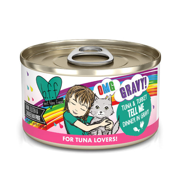 Weruva B.F.F. OMG Tell Me Tuna & Turkey Dinner in Gravy Wet Cat Food