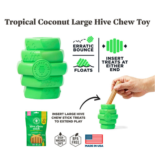 Project Hive Pet Company Hive Chew Dog Toy - Tropical Coconut Scent