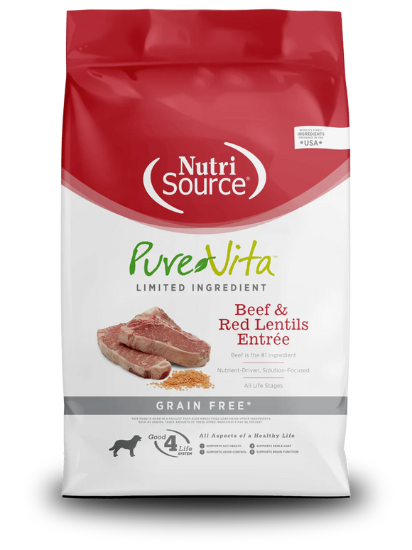 NutriSource® PureVita™ Beef & Red Lentils Entrée Grain Free Limited Ingredient Dog Food