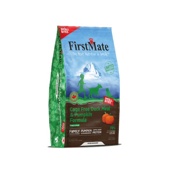 FirstMate Pet Foods Cage Free Duck Meal & Pumpkin Formula Small Bites Dry Dog Food