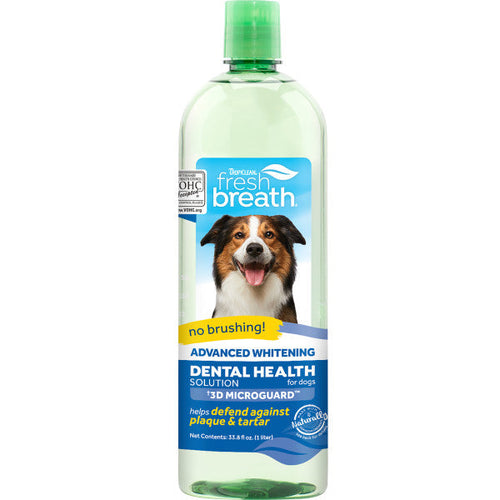 TropiClean Fresh Breath Advanced Whitening Dental Health Solution for Dogs