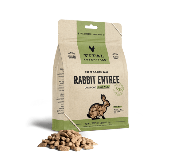 Vital Essentials Freeze-Dried Raw Rabbit Entrée Mini Nibs Dog Food