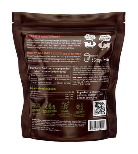 Bare Meal Mixers Chicken Mix Freeze-Dried Raw for Dogs
