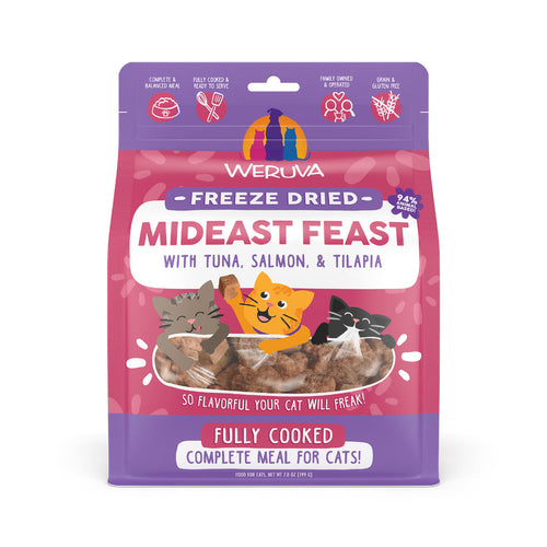 Weruva Mideast Feast Freeze Dried with Tuna, Salmon & Tilapia Cat Food