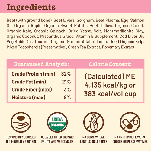 Primal Pet Foods Feline Kibble in the Raw Cat Food Beef Recipe