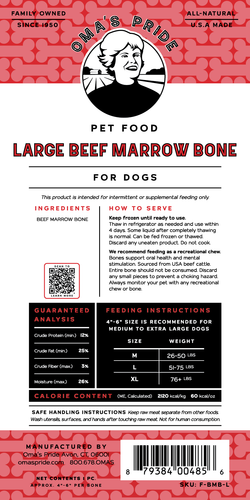 Oma's Pride Beef Marrow Bones