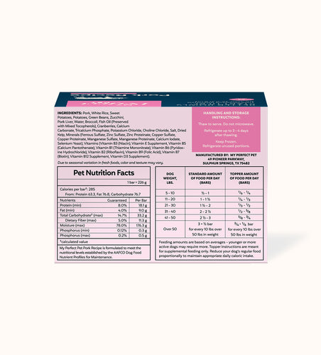My Perfect Pet Pork Controlled Phosphorus Specialty Diet Frozen Dog Food
