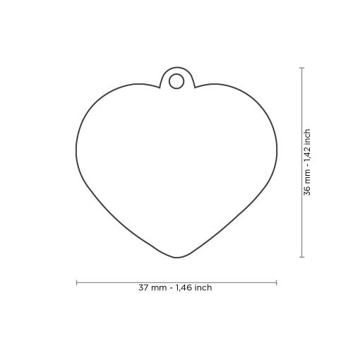 MyFamily Shine Big Pink Glitter Heart ID Tag